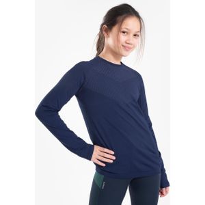 Ademend hardloopshirt met lange mouwen voor kinderen skincare marineblauw grijs