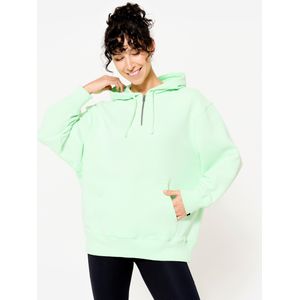 Oversized fitnesshoodie voor dames 520 lichtgroen