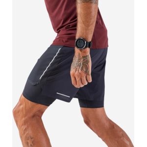2-in-1 short voor heren run ultra 900 grijs