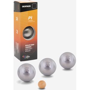 3 halfzachte petanqueballen voor wedstrijden pi roestvrij staal