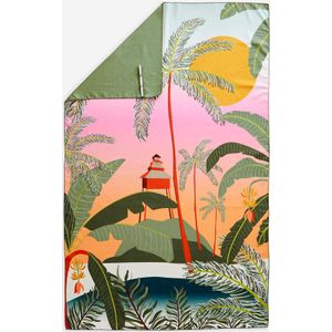 Microvezel handdoek met print maat xl 110 x 175 cm