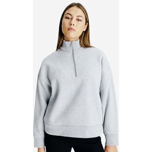 Damessweater met halve rits elementals gemêleerd grijs