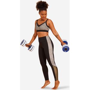 Legging voor aquagym aquabike zwart kaki print