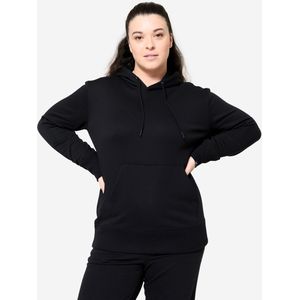 Hoodie katoen voor dames diepzwart