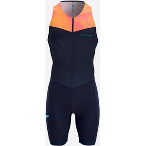 Trisuit voor heren korte afstand marineblauw/oranje