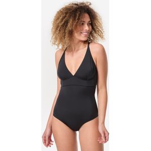 Badpak voor dames bea zwart dubbele rugverstelling