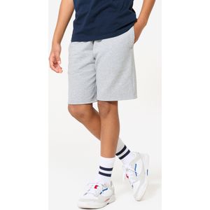 Multisport kindershort katoen gemêleerd grijs