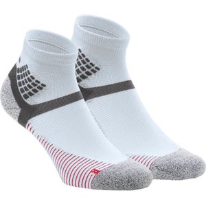 Wandelsokken hike 500 mid grijs rood 2 paar