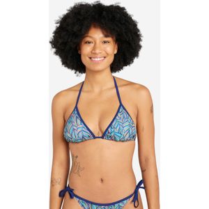 Triangel bikinitop met pads mae foly blauw