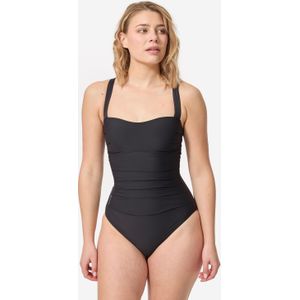 Corrigerend damesbadpak dora met plattebuikeffect zwart