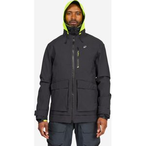 Water- en winddichte zeiljas voor heren 500 zwart neongeel