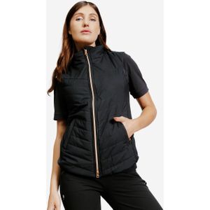 Damesbodywarmer voor ruitersport 500 goudroze rits zwart