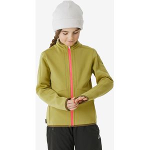 Ski-binnenjas mid 500 voor kinderen 6-14 jaar kaki/roze