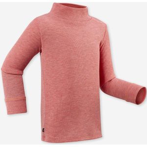 Thermoshirt voor skiën/sleeën voor peuters warm roze