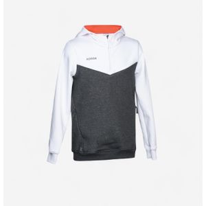 Hockey trui met capuchon kind fh500 wit grijs