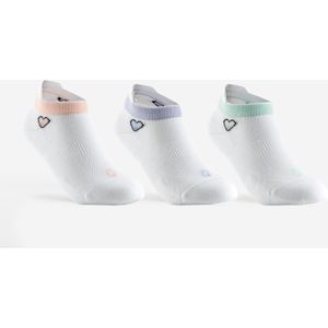 Sportsokken rs 160 kinderen laag 3 paar wit/hart logo