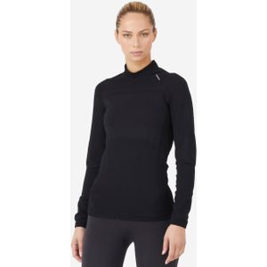 Naadloos hardloopshirt voor dames skincare lange mouwen zwart