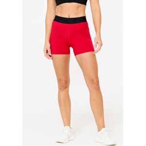 Fitnesshort met hoge elastische taille voor dames rood