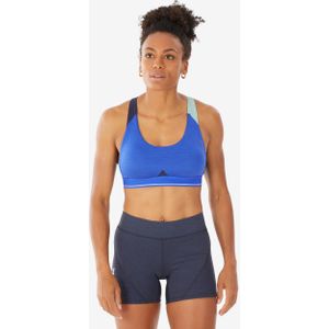 Sportbeha voor klimmen edge blauw/groen