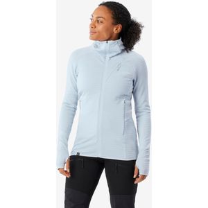 Vest met capuchon in merinowol voor dames alpinism blauw