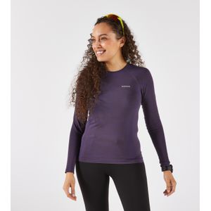 Hardloopshirt run 500 lange mouwen dames aubergine
