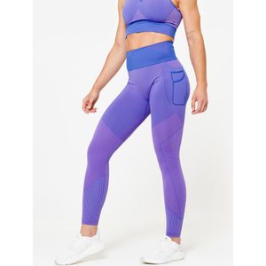 Naadloze legging voor dames blauw en roze