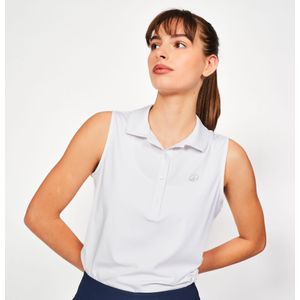 Golfpolo ww500 dames mouwloos wit