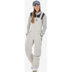 Waterdichte snowboardbroek met bretels voor dames snb bib 900 beige