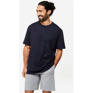 Fitness-t-shirt voor heren 500 essentials marineblauw