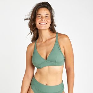 Bikinitop in gestructureerde stof voor dames bea tropical groen