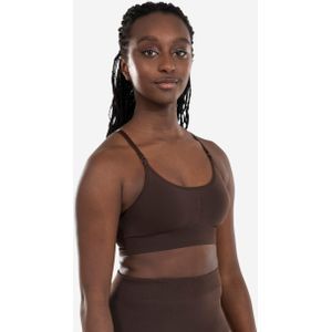 Behatopje voor dansvoorstellingen dames verwisselbare bandjes 
donkerbruin