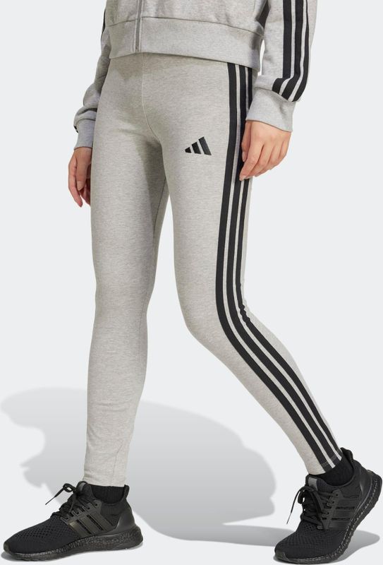 adidas - ESSENTIALS 3-STRIPES - Leggings - Medium Grey Heather/Black - Katoen