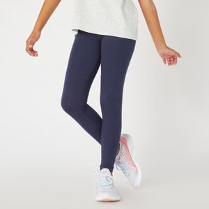 Basic legging voor meisjes katoen marineblauw