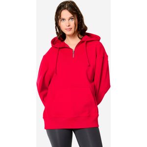 Oversized fitnesshoodie voor dames rood