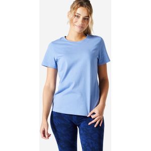 Fitnessshirt voor dames 500 essentials indigoblauw