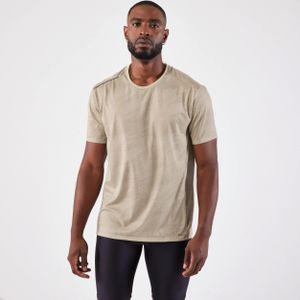 Ademend hardloop t-shirt voor heren run 500 dry+ dessin beige
