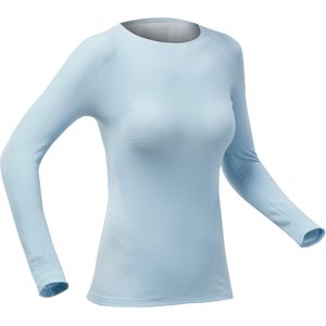 Ultra-ademend naadloos thermoshirt voor skiën dames bl 900 blauw