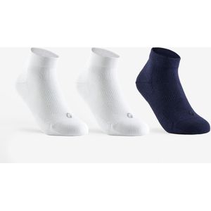 Halfhoge sportsokken rs 160 voor kinderen wit/marineblauw set van 3 paar