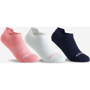 Tennissokken rs 160 kinderen laag 3 paar roze/wit/marineblauw