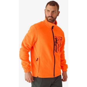 Fleecejack voor de jacht 500 oranje fluo