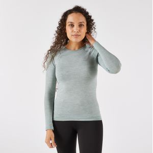 Hardloopshirt run 500 lange mouwen dames kaki