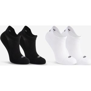 Comfortabele hardloopsokken voor kinderen 500 inv set van 2 paar zwart wit