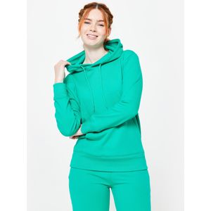 Hoodie voor dames groen katoen