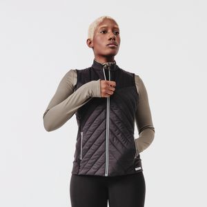 Bodywarmer voor hardlopen dames warm zwart