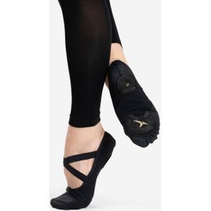 Canvas demi-pointes met splitzool voor ballet stretch zwart