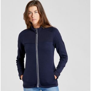 Midlayer voor skiën 500 dames warm en ademend merinowol marineblauw