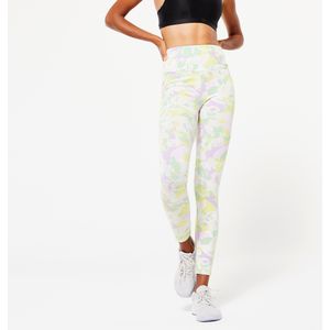 Modellerende fitness legging voor dames 520 zachtpaars met print