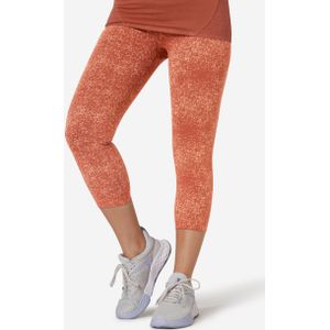7/8-fitnesslegging overwegend katoen corrigerend terracotta