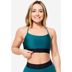 Sportbeha luipaard donkergroen