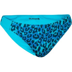 Omkeerbaar bikinibroekje voor meisjes 500 bella luipaard blauw
